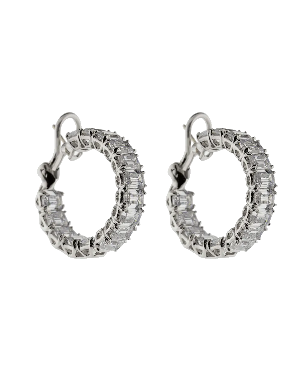 Asscher Cut Hoop Earrings