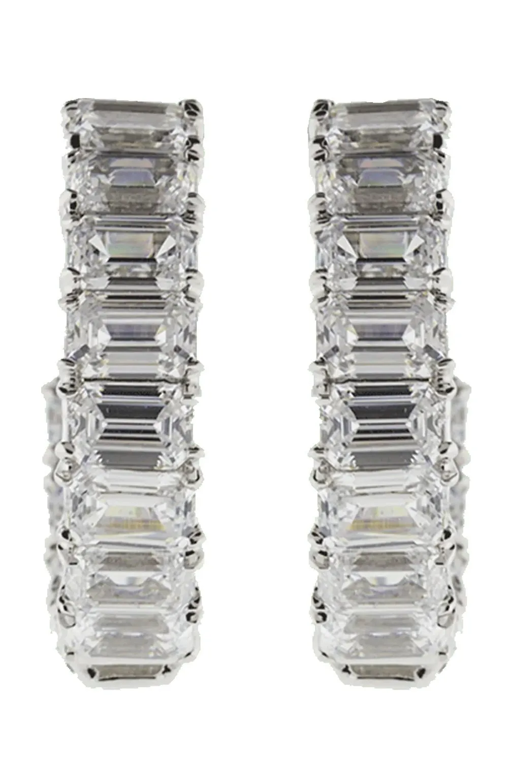 Asscher Cut Hoop Earrings
