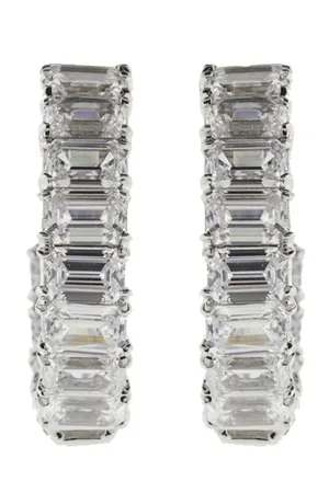 Asscher Cut Hoop Earrings
