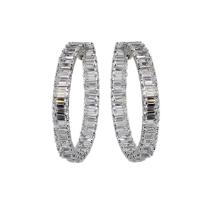 Asscher Cut Hoop Earrings