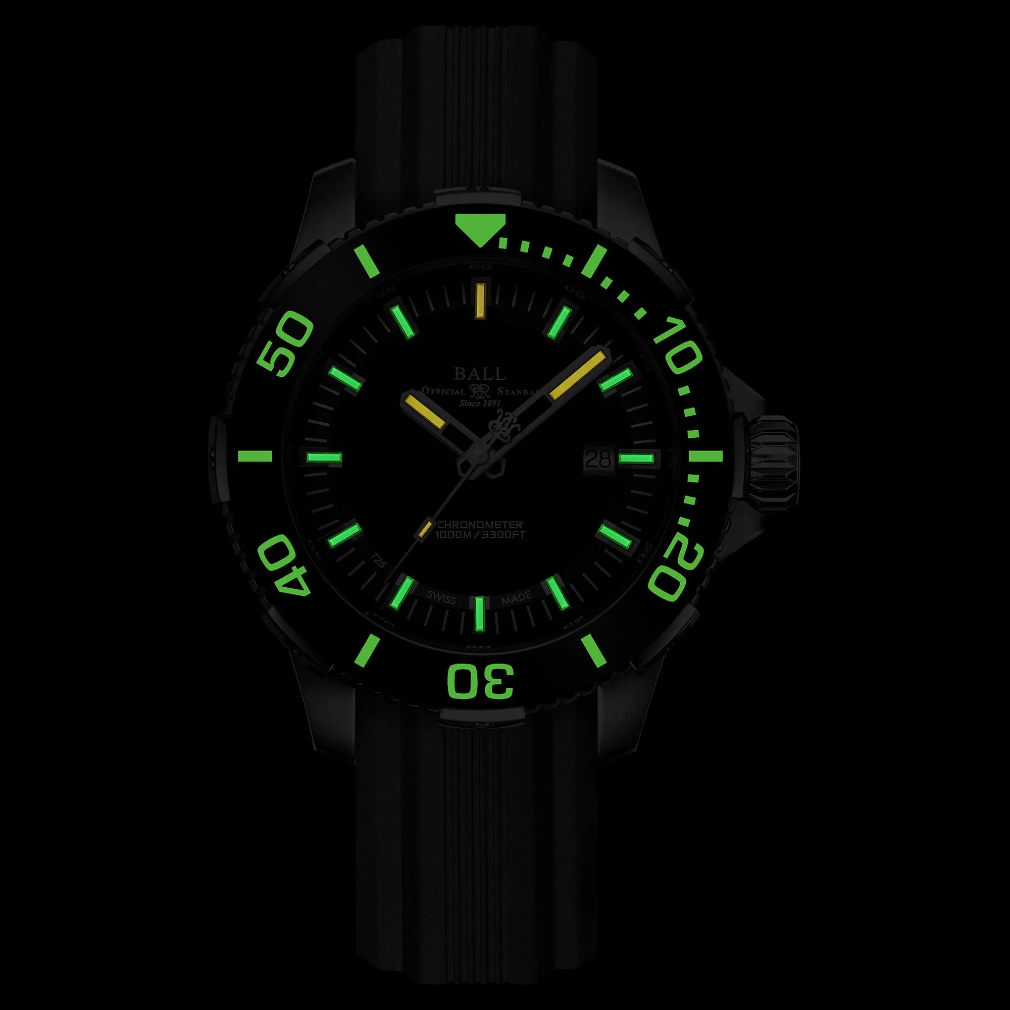 Ball Engineer Hydrocarbon DeepQUEST Ceramic Men's Black Watch DM3002A-P3CJ-BK