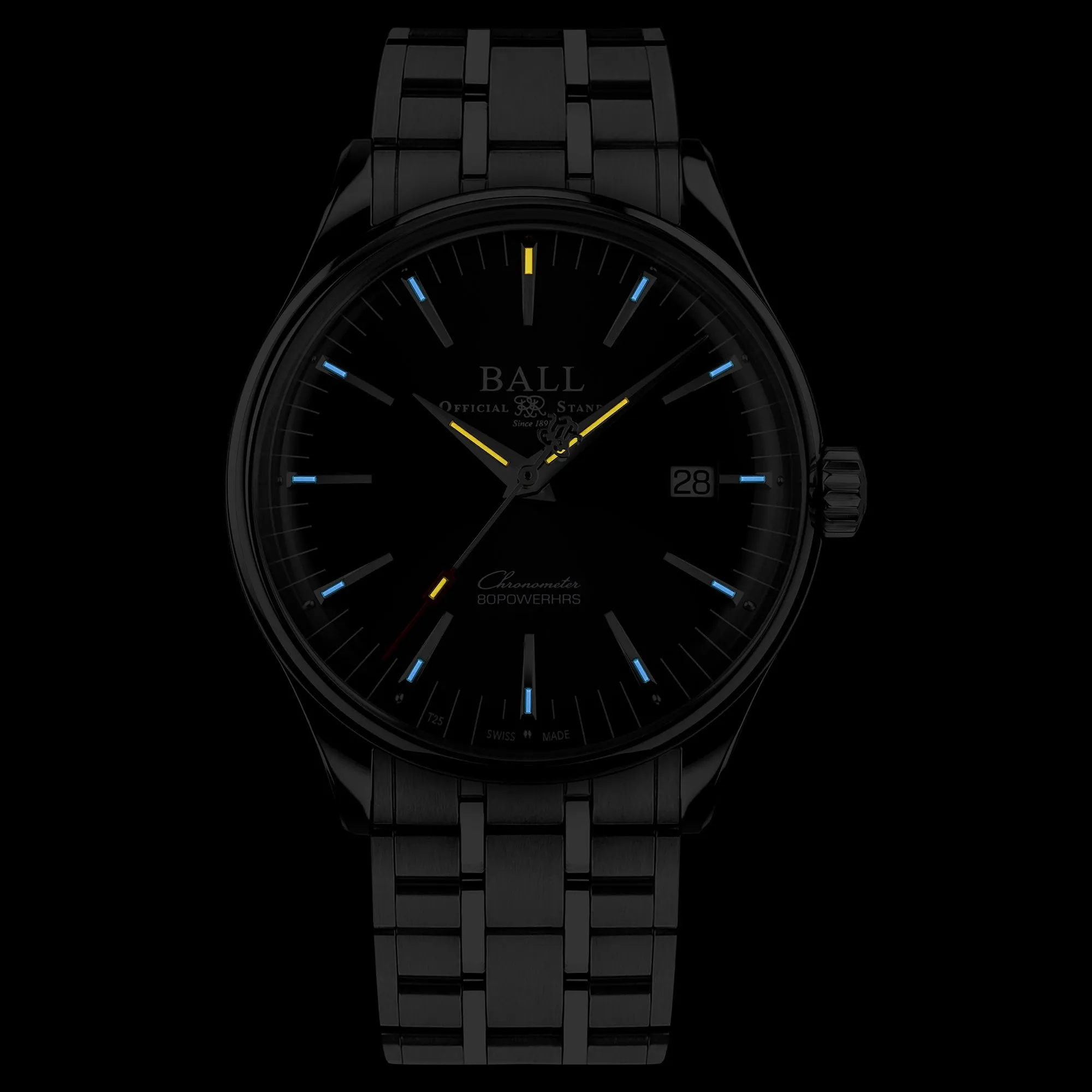 Ball Trainmaster Manufacture 80 Hours Men's Black Watch NM3280D-S1CJ-BK