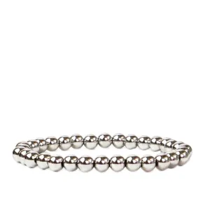 Beaded Brass Ball Bracelet ~ 6mm Silver