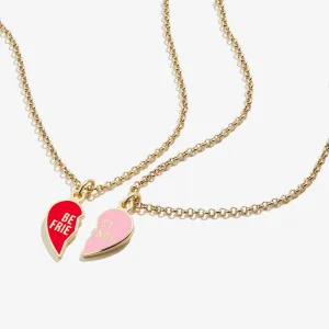 Best Friend Necklaces, Pink   Red, Set of 2
