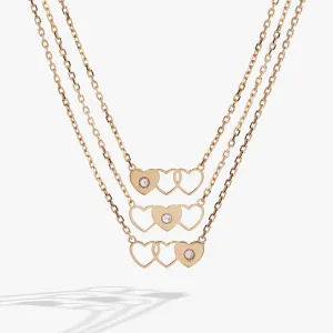 Best Friends BFF Heart Necklaces Set of 3