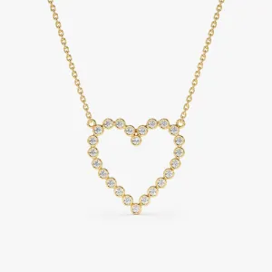 Bezel Diamond Heart Necklace, Ildi SARAHELISE