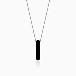 Black Rhodium Bro code Pendant With Box Chain For Him Giva