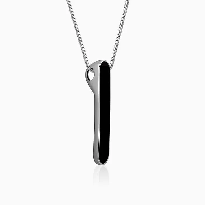 Black Rhodium Bro code Pendant With Box Chain For Him Giva