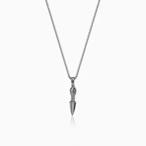 Black Rhodium Phurba Pendant With Box Chain For Him Giva