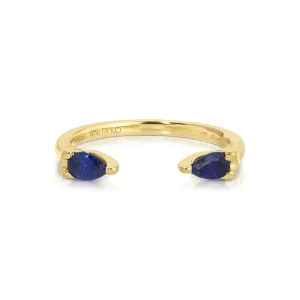 BLUE SAPPHIRE PEAR ORBIT RING Anita Ko