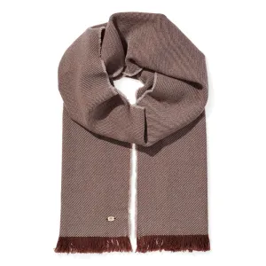 Brown 100% Wool Fringe Scarf