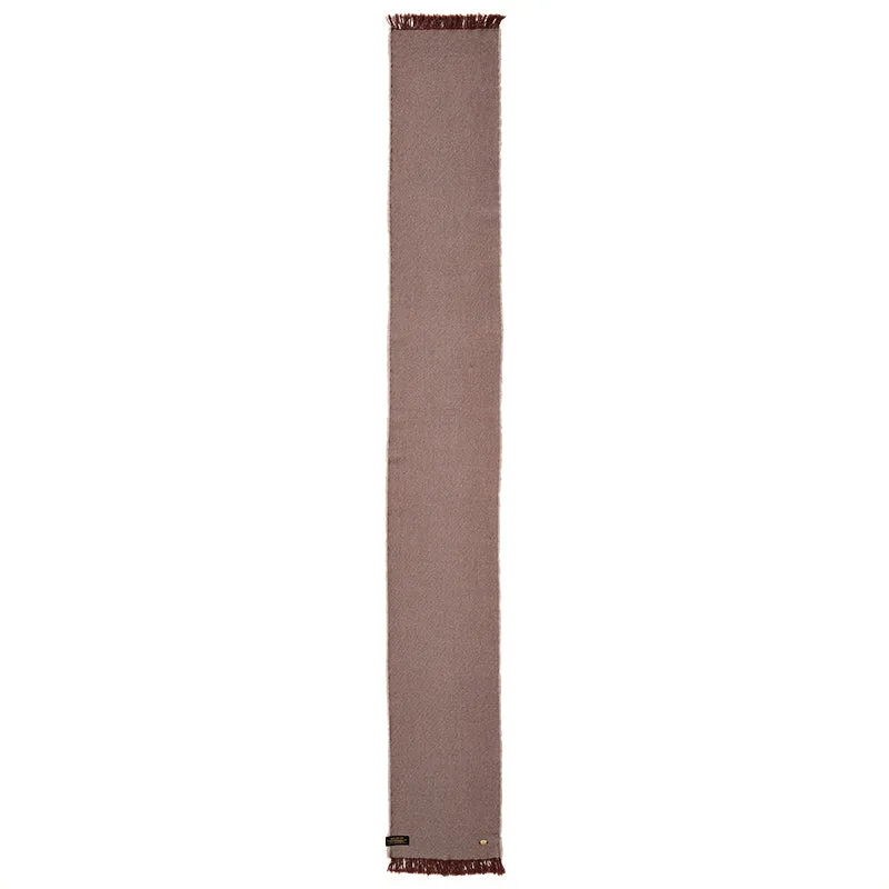 Brown 100% Wool Fringe Scarf