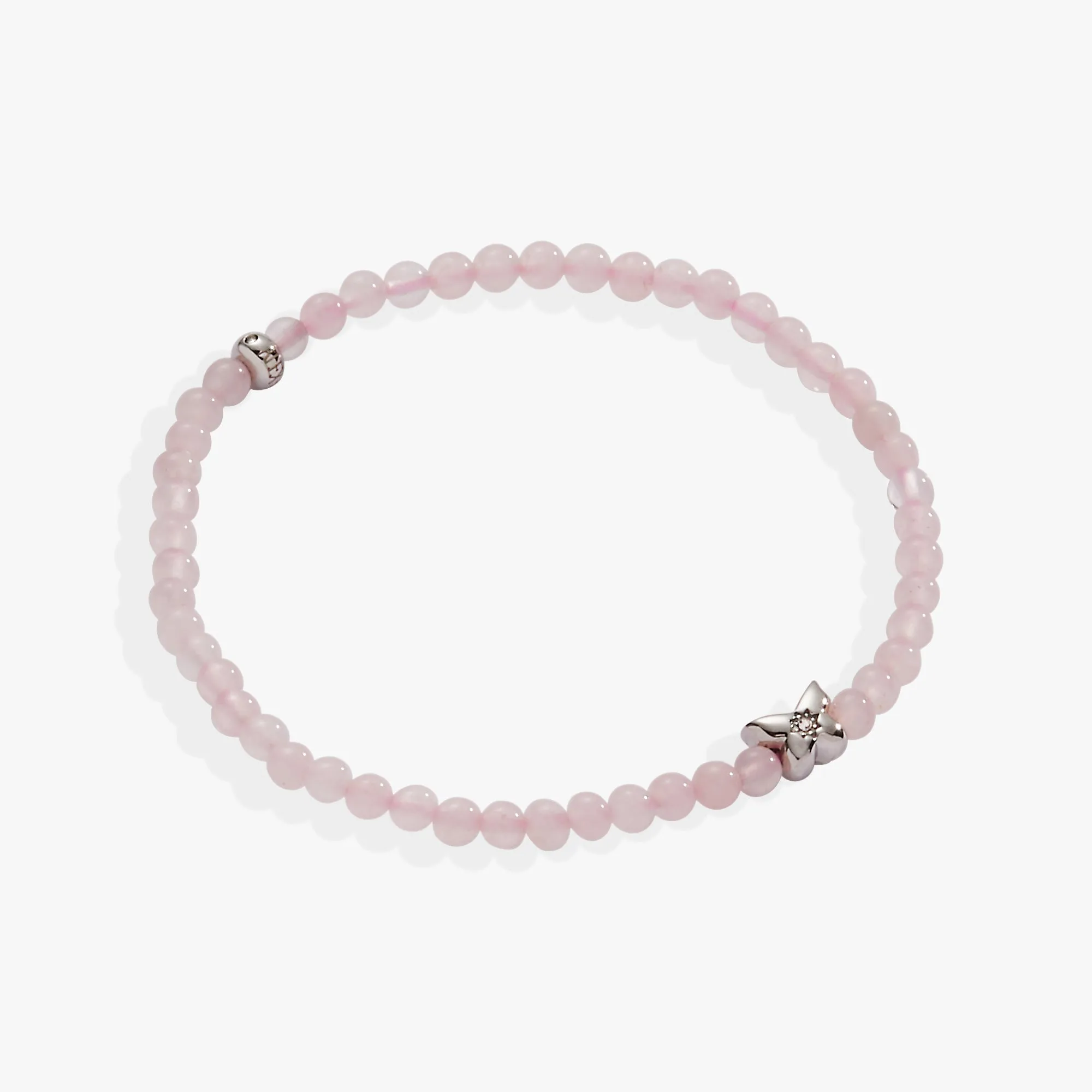 Butterfly Rose Quartz Mini Stretch Bracelet