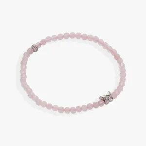 Butterfly Rose Quartz Mini Stretch Bracelet