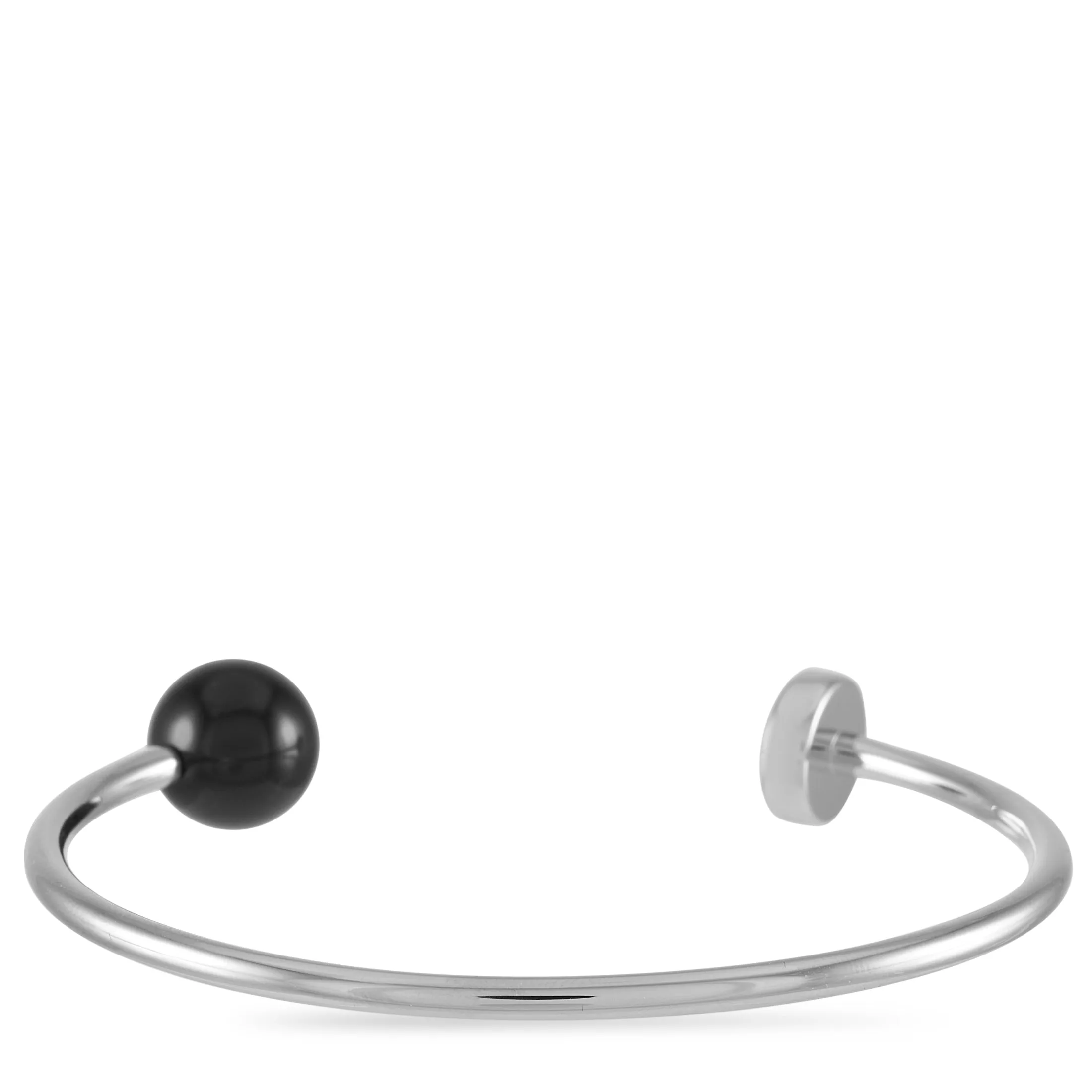 Calvin Klein Bubbly Stainless Steel Onyx Open Bangle Bracelet