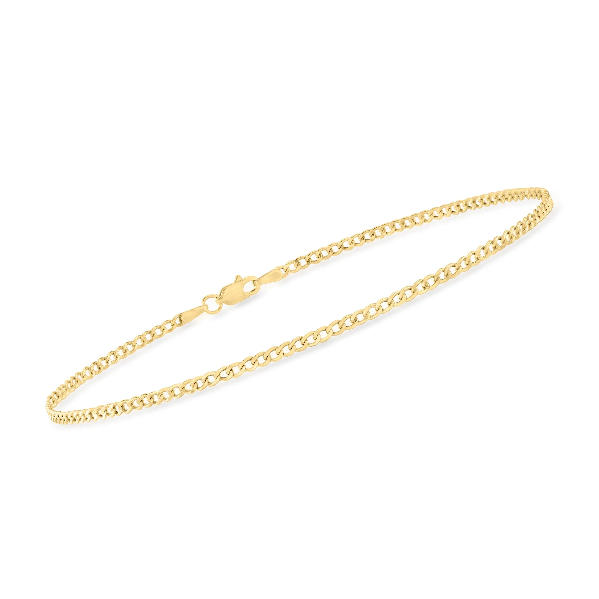 Canaria 2.2mm 10kt Yellow Gold Curb-Link Anklet