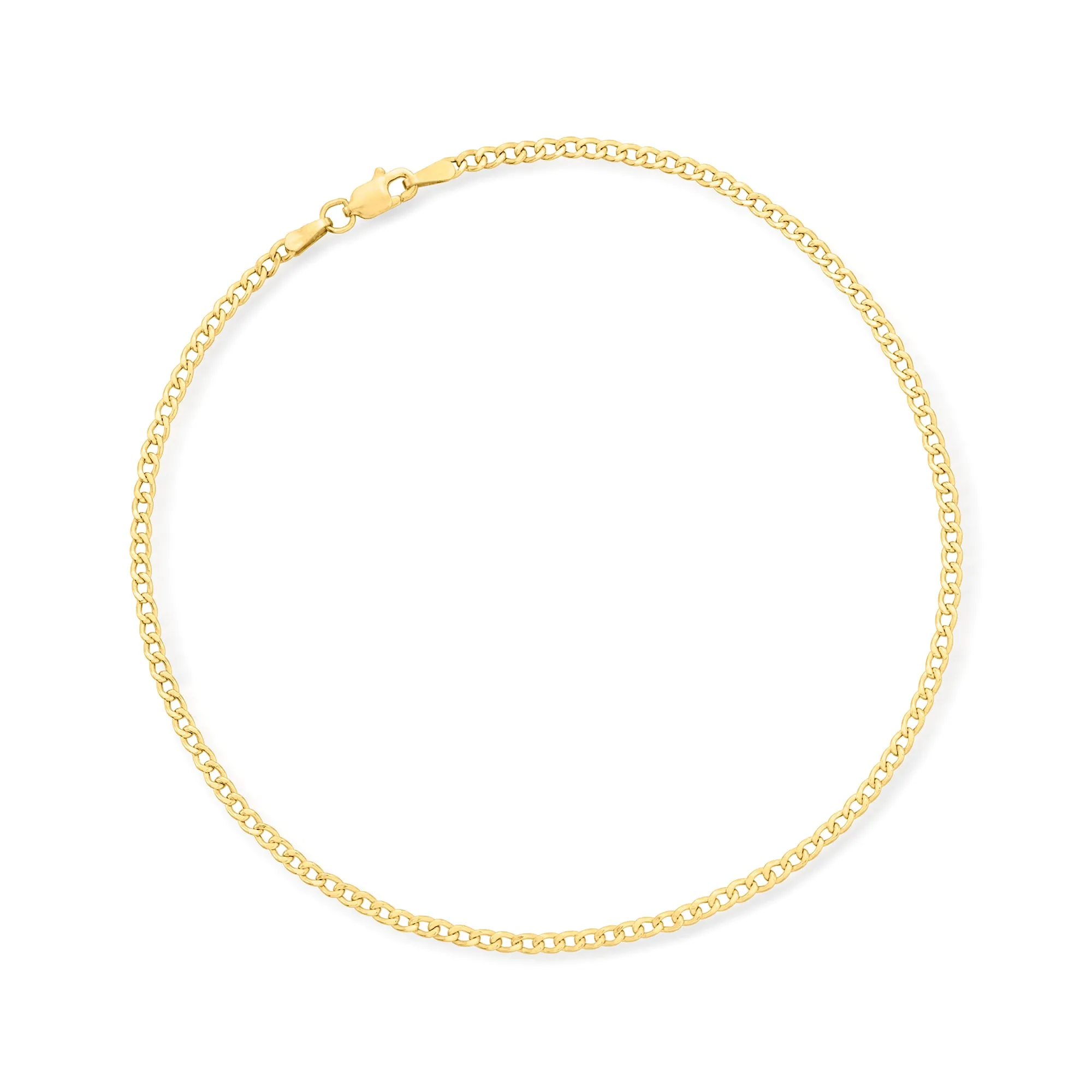 Canaria 2.2mm 10kt Yellow Gold Curb-Link Anklet