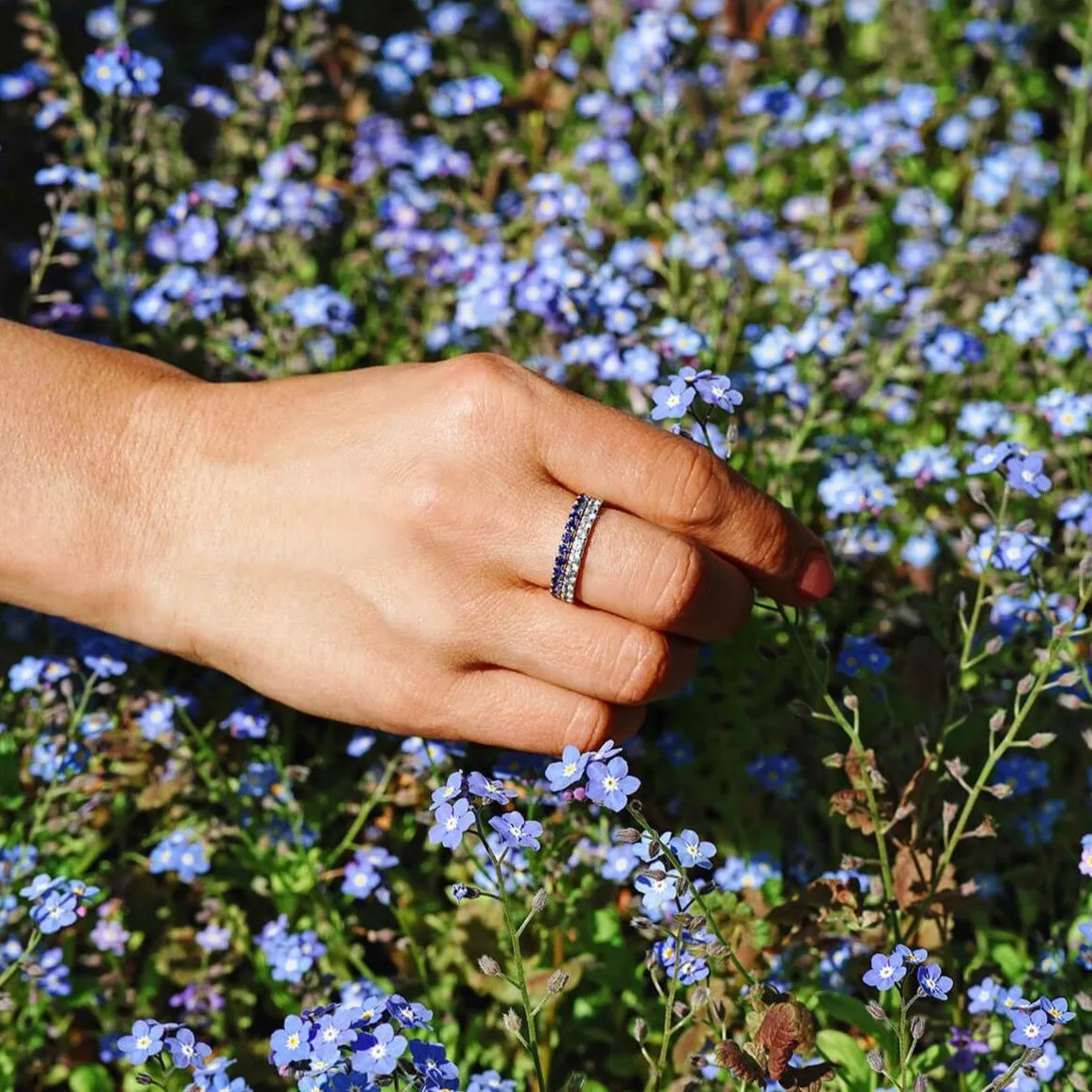 Candy Eternity White 18K Whitegold Ring w. Sapphires