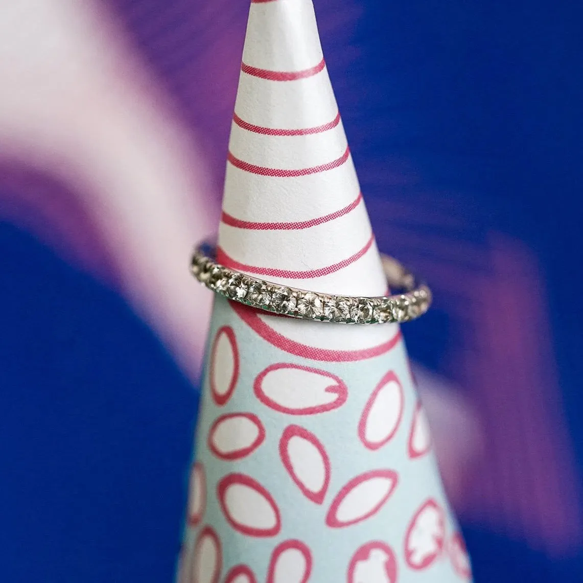 Candy Eternity White 18K Whitegold Ring w. Sapphires