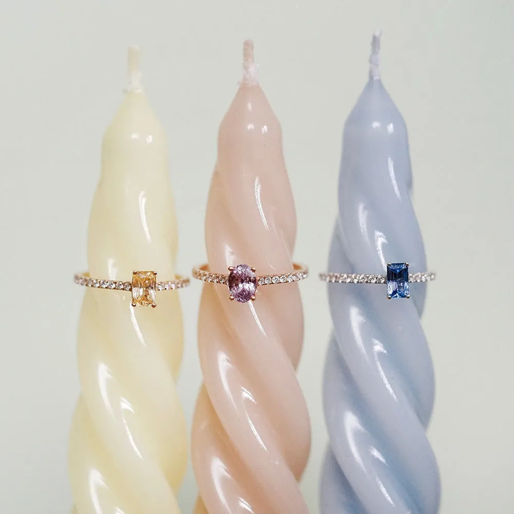 Candy Sweet Pink 18K Rosegold Ring w. Sapphire & Diamonds