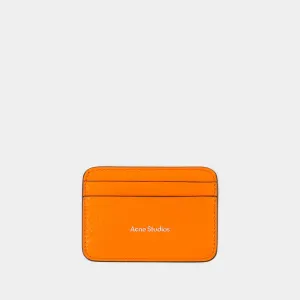 Card Holder - Acne Studios - Leather - Orange