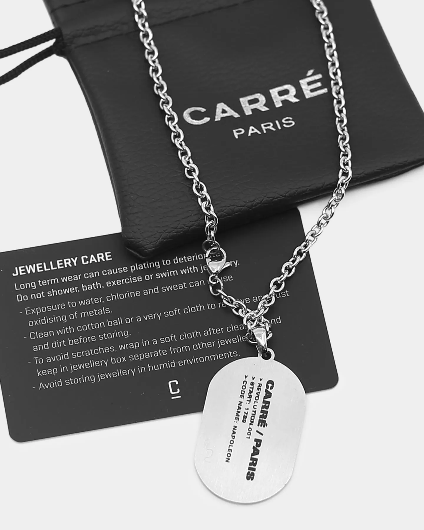 Carré Rev 001 Necklace Silver