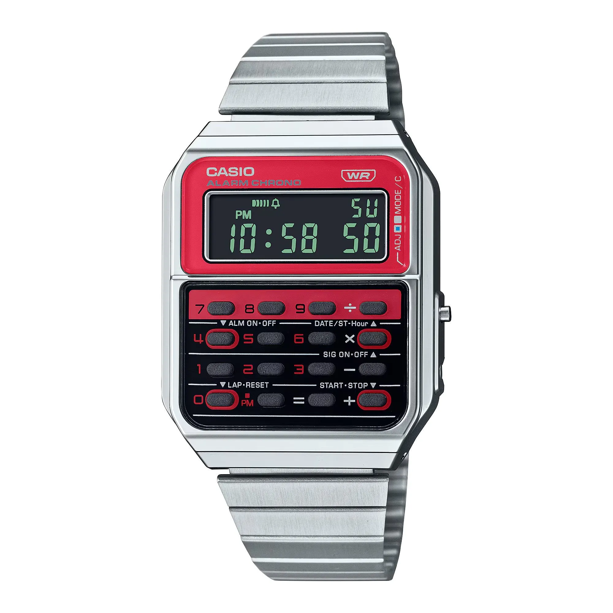 Casio Vintage Unisex Red Silver Watch CA-500WE-4B