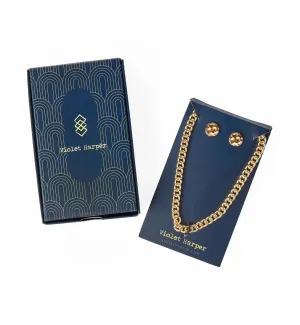 Chain Necklace And Earrings In Gold