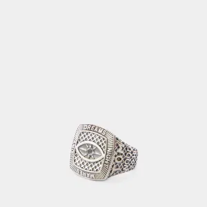 Champion Crystal Eye Ring in Silver and Crystal