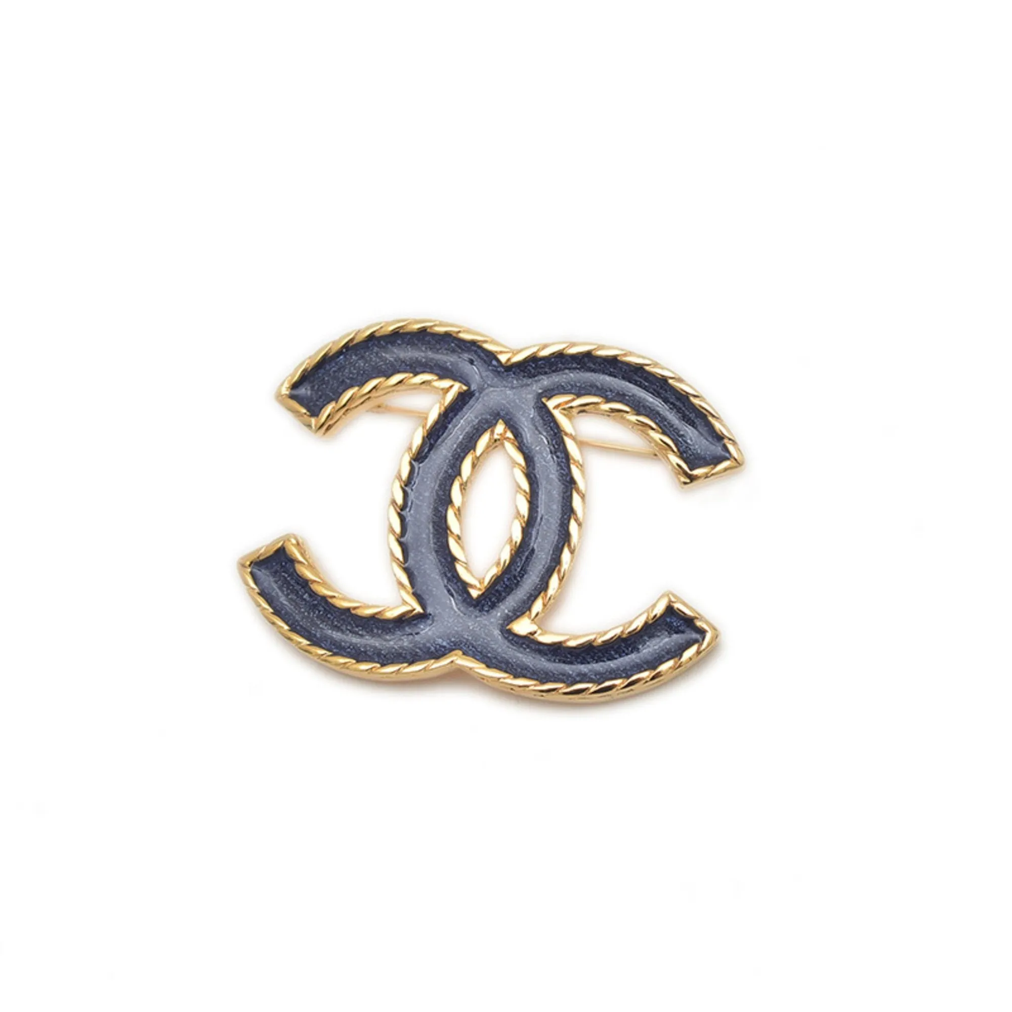 Chanel blue gold Metal Brooch (Pre-Owned)