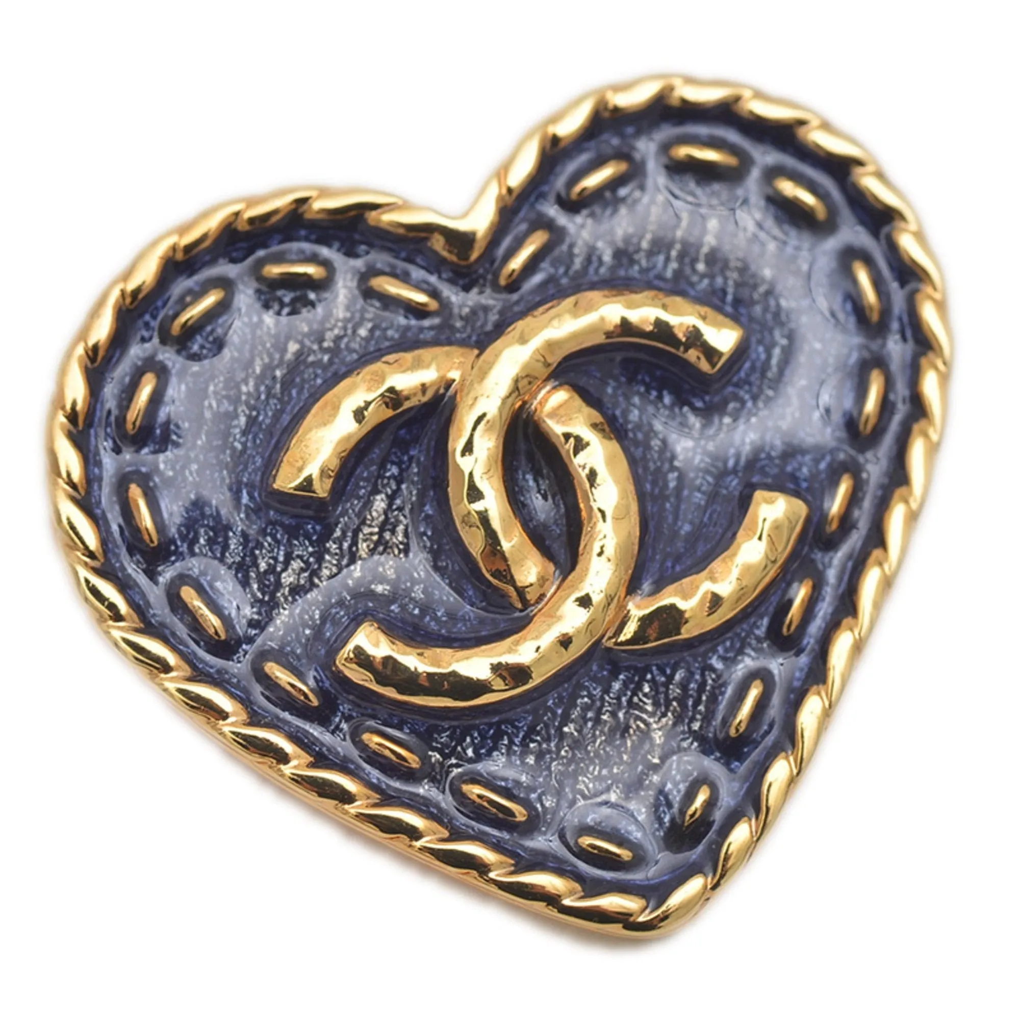 Chanel blue gold Metal Brooch (Pre-Owned)