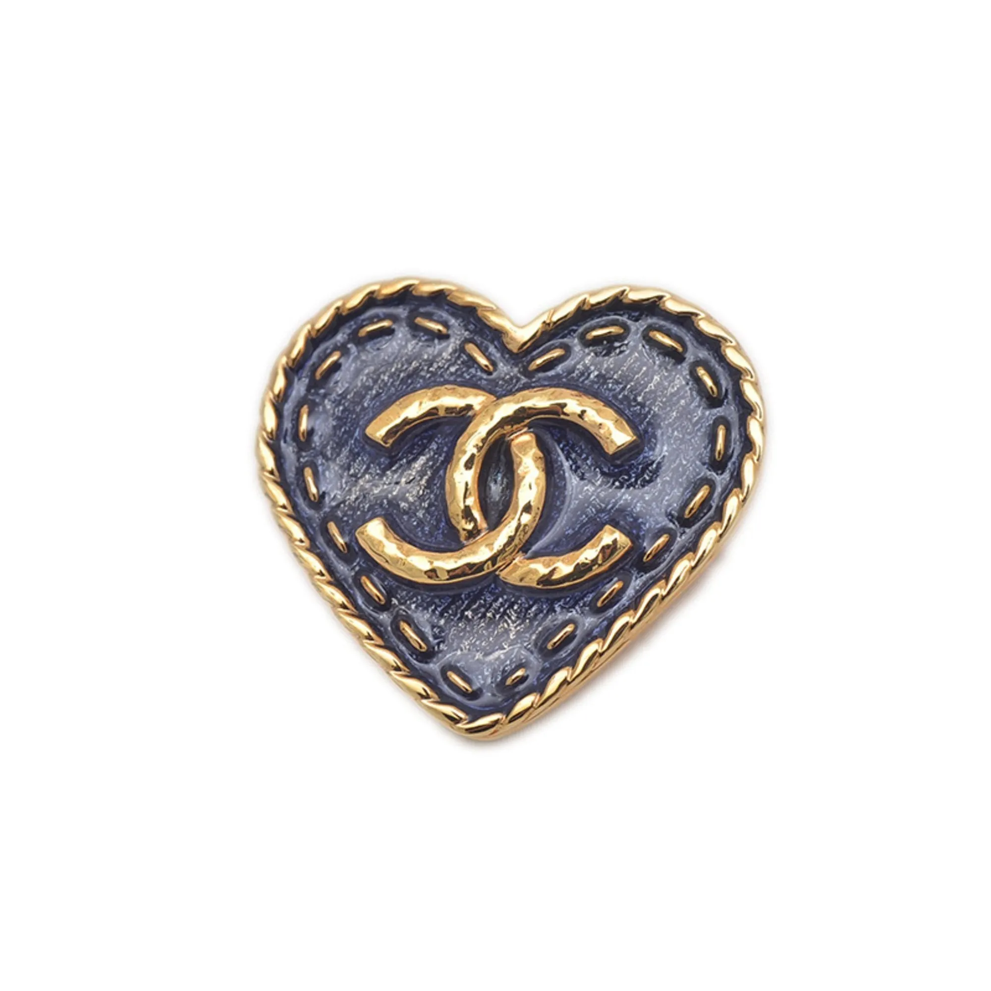 Chanel blue gold Metal Brooch (Pre-Owned)