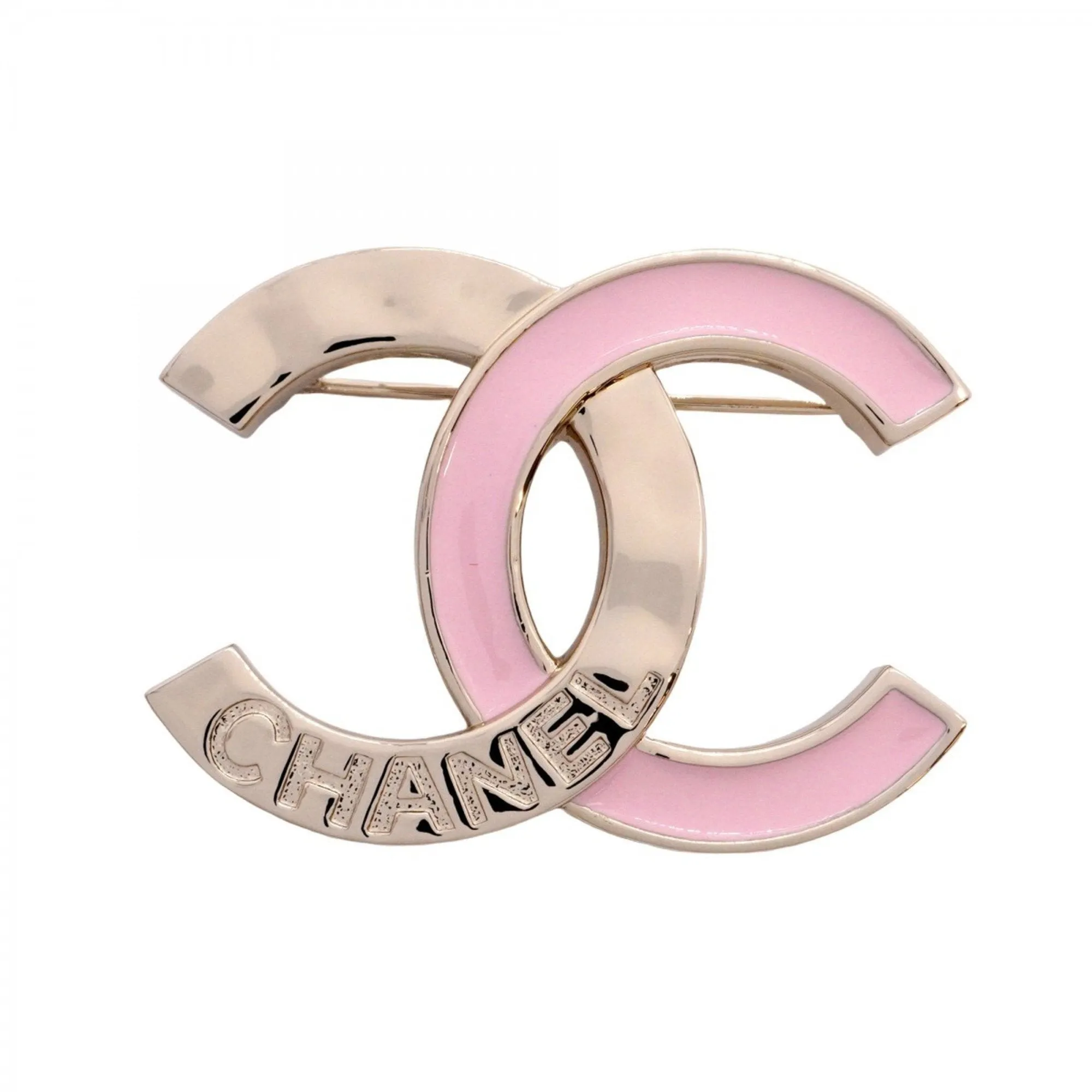 Chanel Champagne gold pink gold Plating Brooch (Pre-Owned)