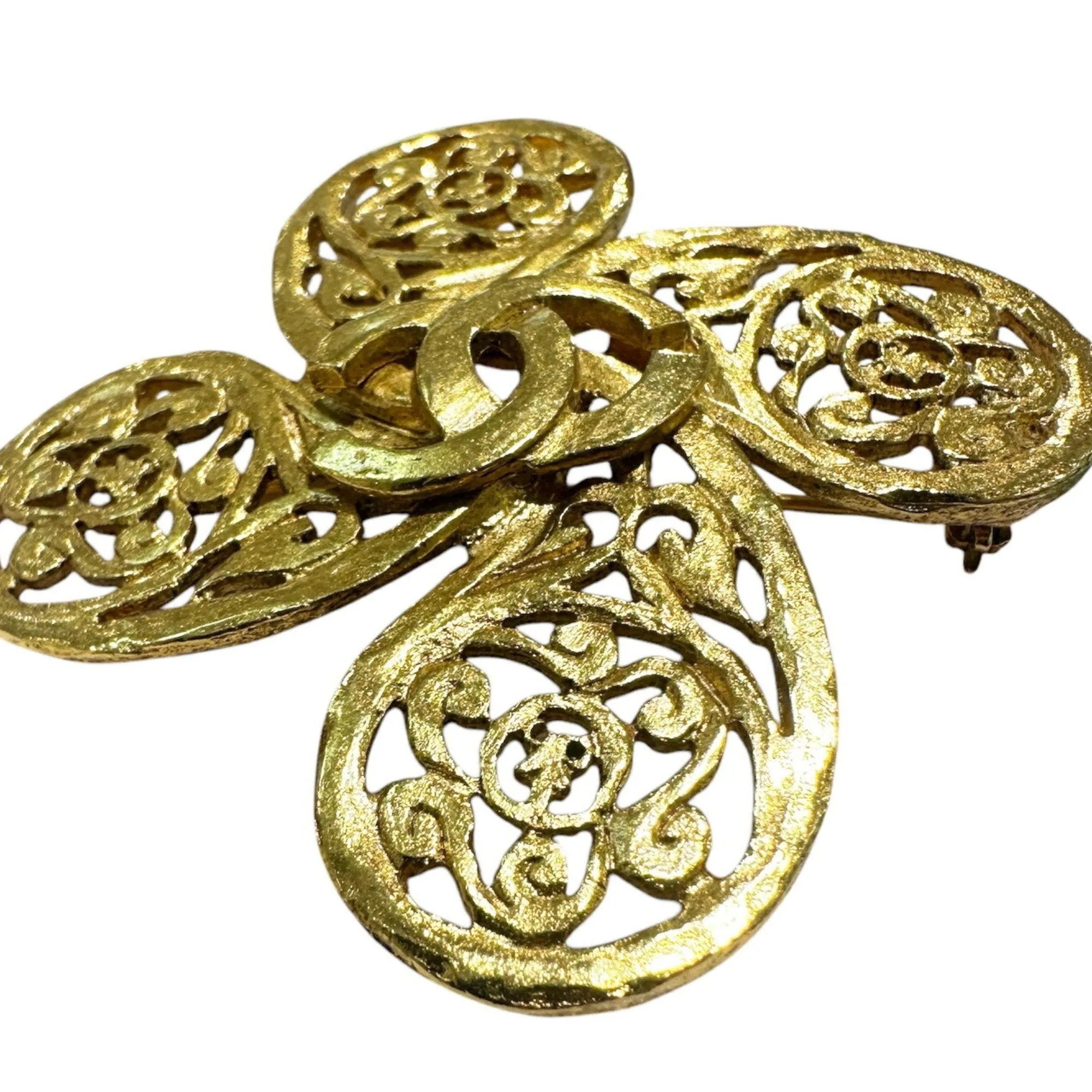 Chanel Clover  Plating Brooch (Pre-Owned)