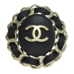 Chanel Leather Metal Brooch (Pre-Owned)