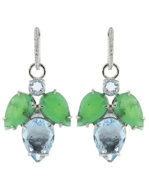 Chrysoprase And Quartz Earrings