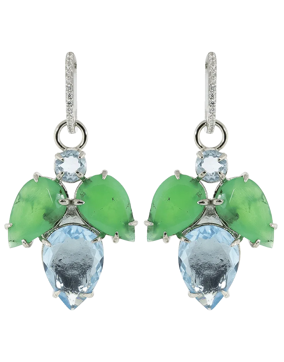 Chrysoprase And Quartz Earrings