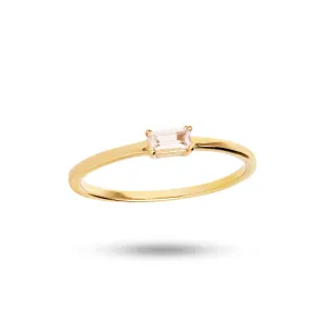 Confetti Rosa 18K Gold Plated Ring w. Quartz