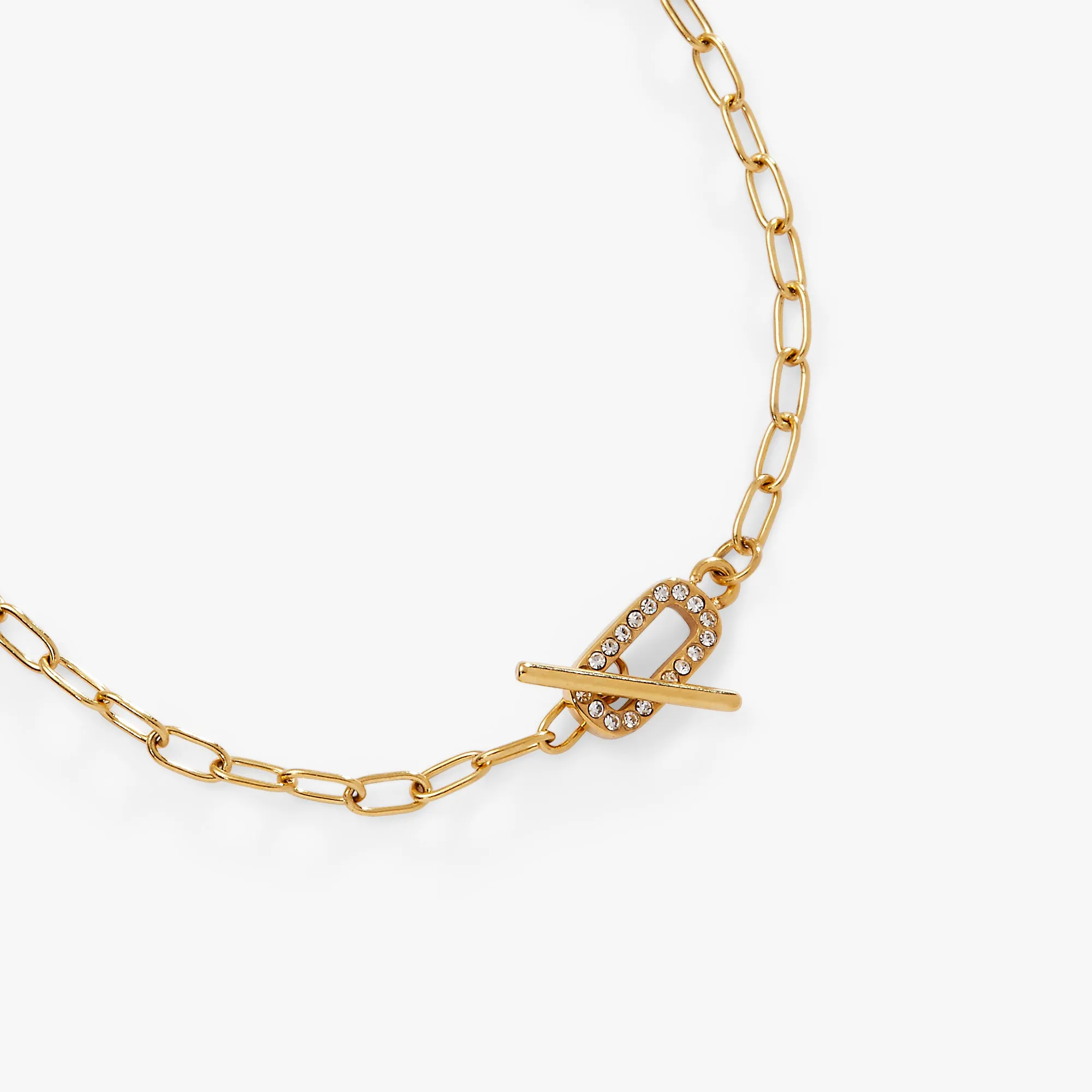 Crystal Pave Toggle Necklace