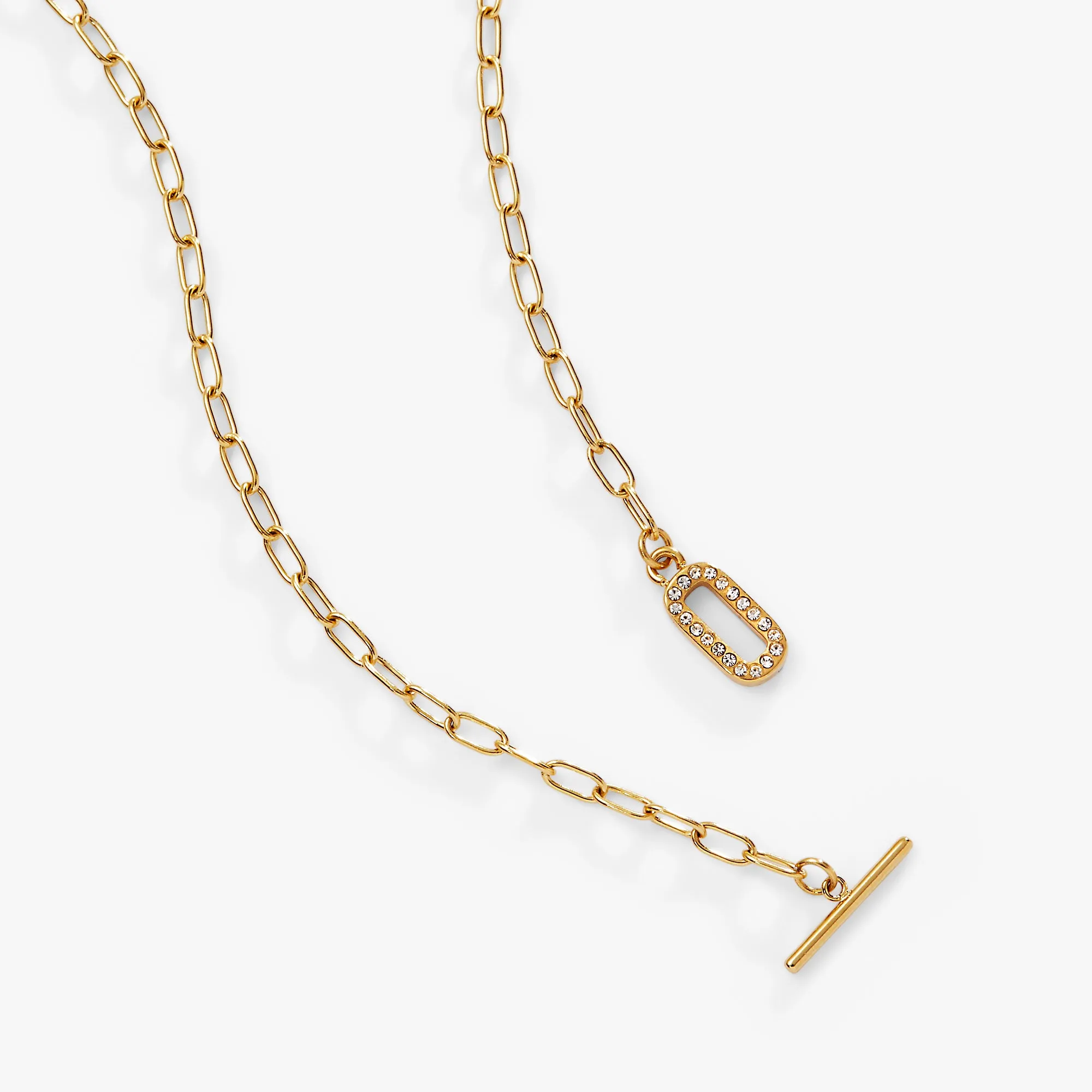 Crystal Pave Toggle Necklace