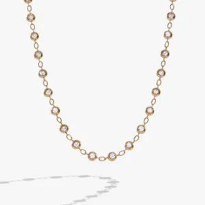 Crystal Pebble Chain Necklace