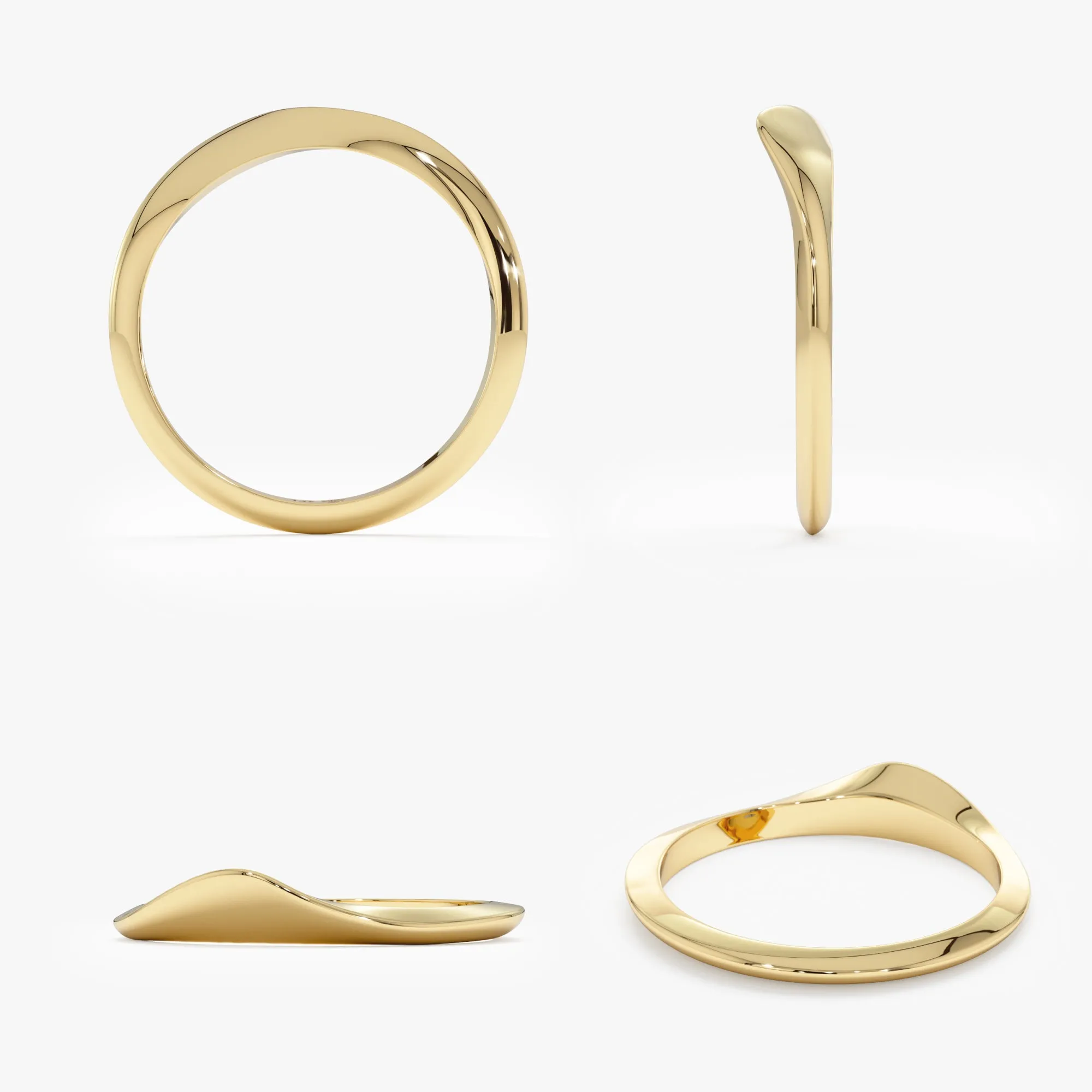 Curved Solid Gold Ring, Oakley SARAHELISE