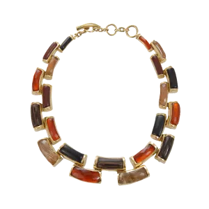Curved Wood Link Necklace