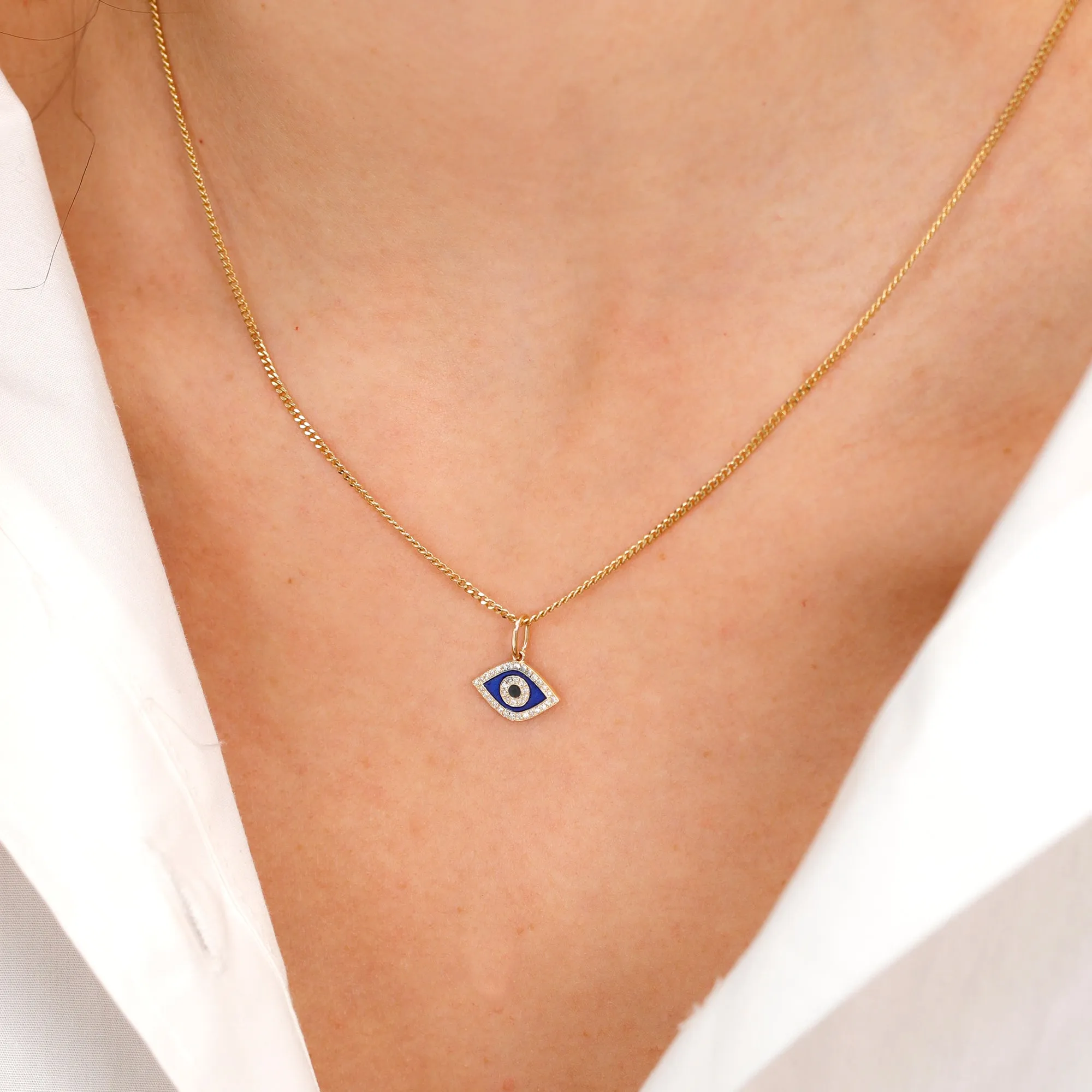 Diamond and Enamel Evil Eye Charm, Lucinda SARAHELISE