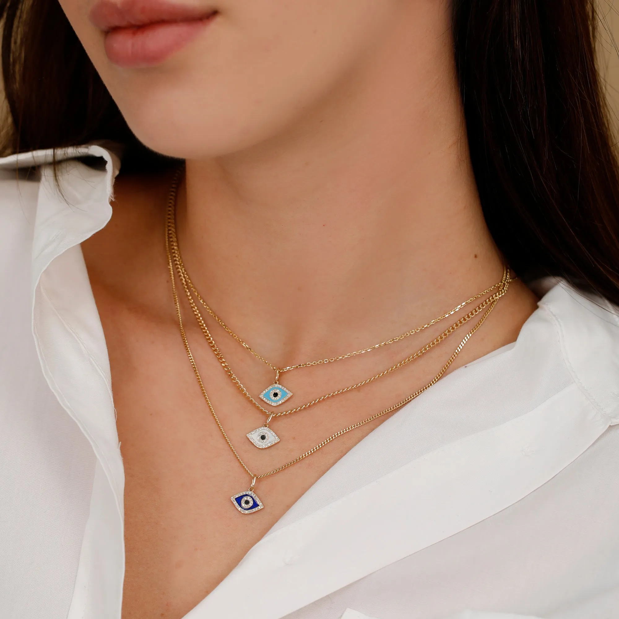 Diamond and Enamel Evil Eye Charm, Lucinda SARAHELISE