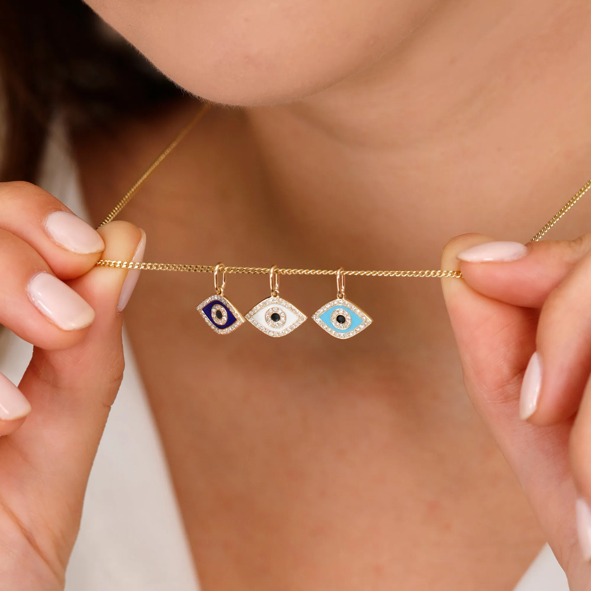Diamond and Enamel Evil Eye Charm, Lucinda SARAHELISE