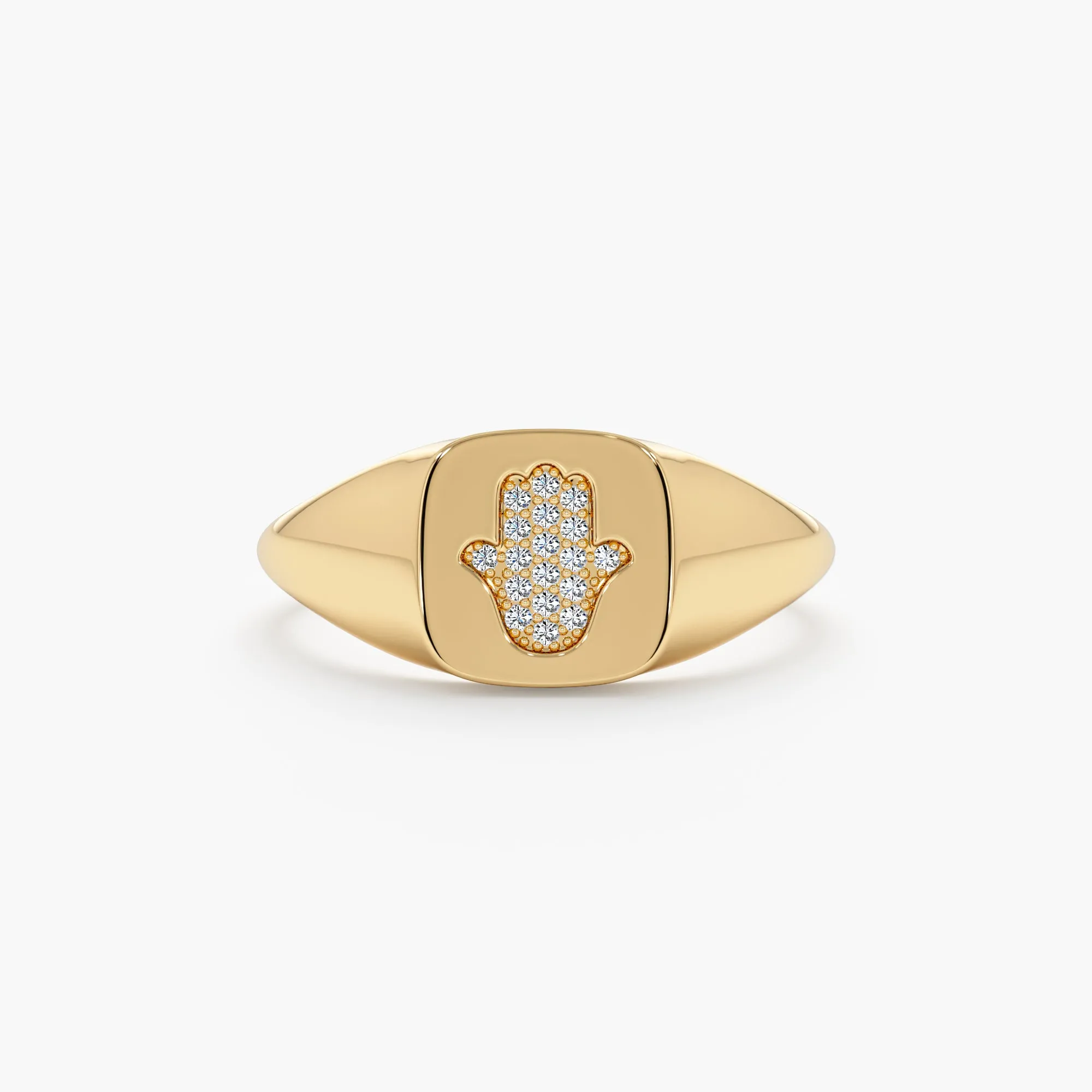 Diamond Hamsa Signet Ring, Giselle SARAHELISE