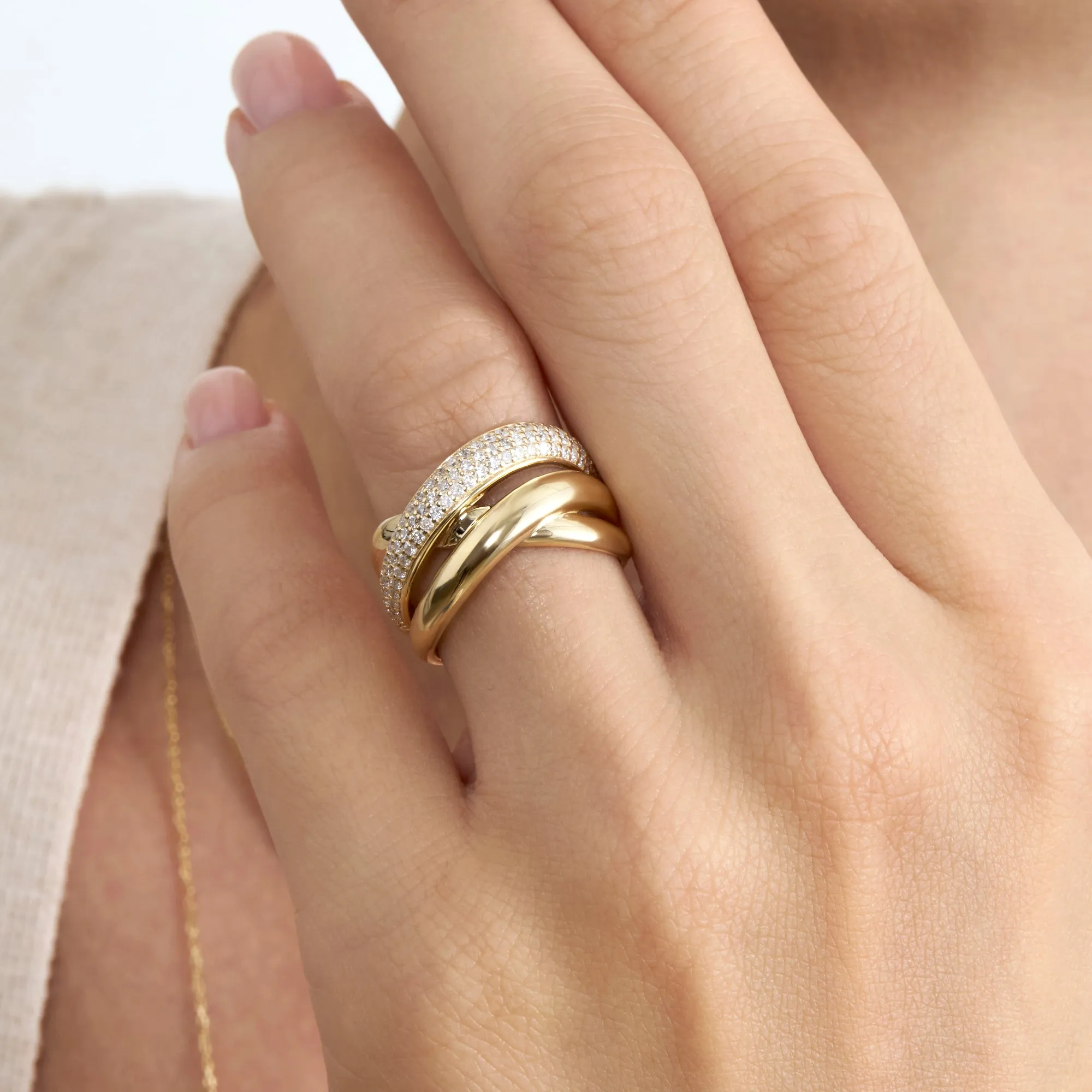 Diamond Multi-Layer Winding Ring, Elliot SARAHELISE