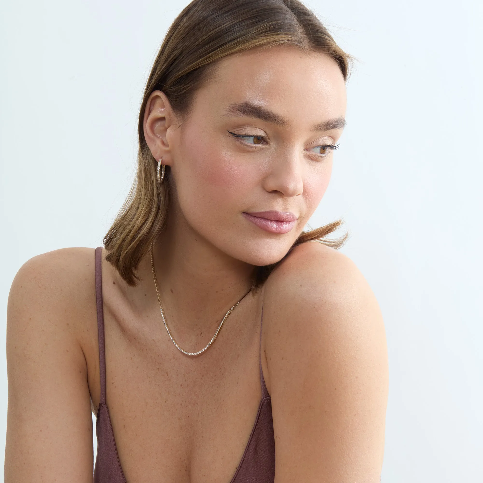 Diamond Tennis Necklace with Cuban Chain, Mackenzie SARAHELISE