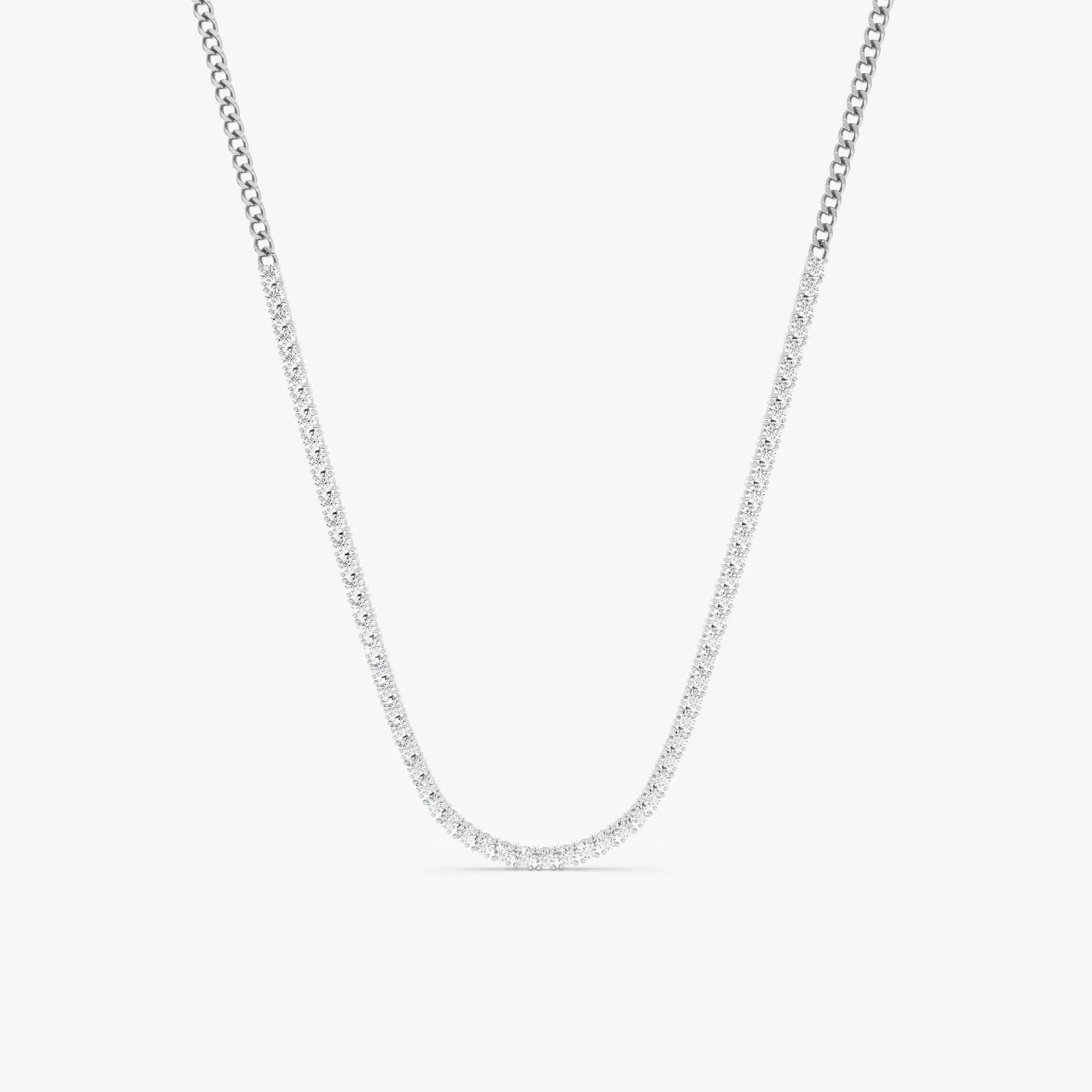 Diamond Tennis Necklace with Cuban Chain, Mackenzie SARAHELISE